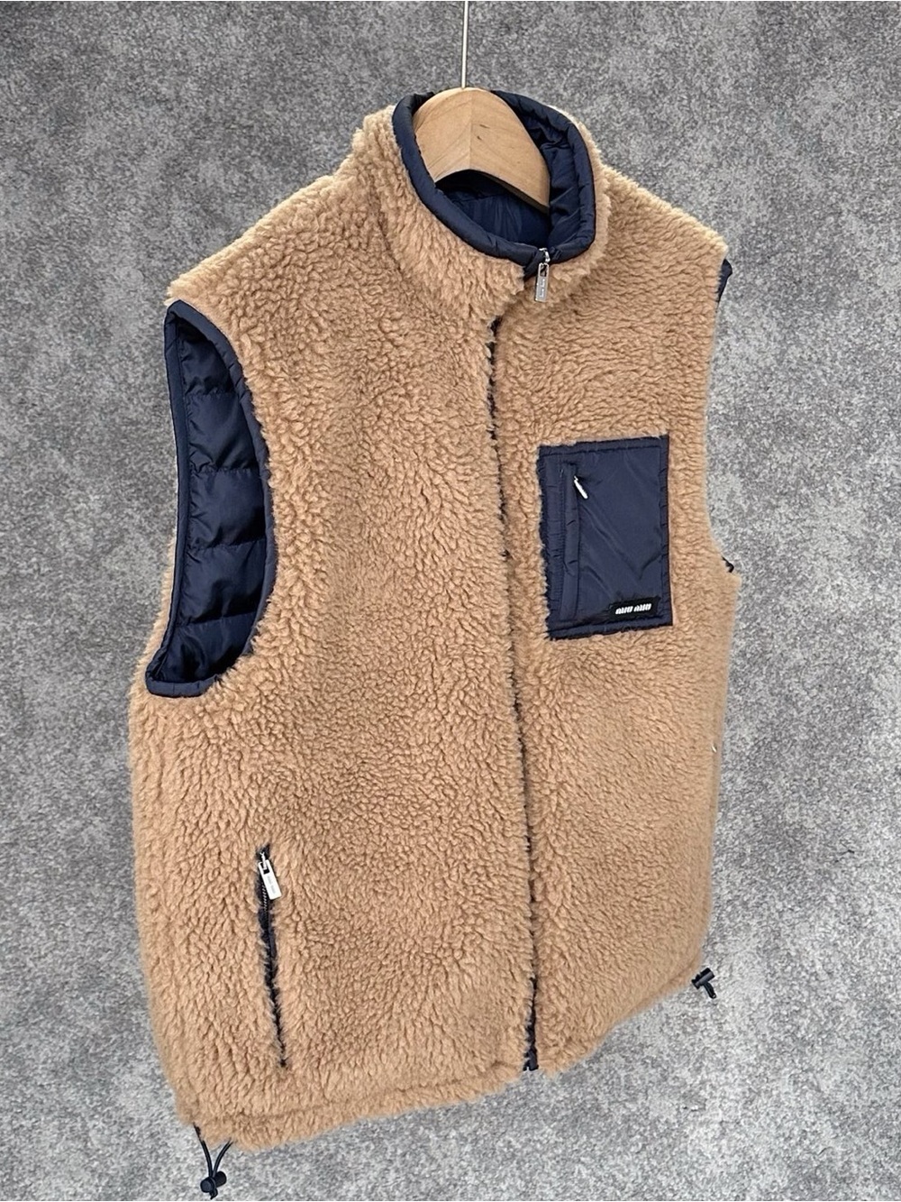 NWOT Miu Miu Teddy Down Vest in Camel, Size 40 - Picture 9 of 9